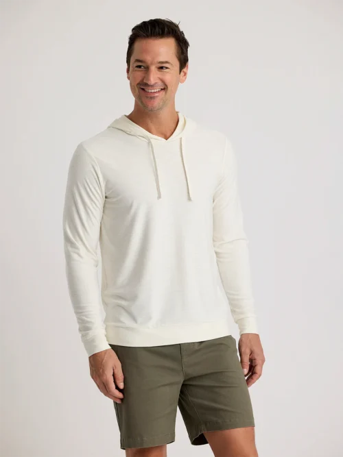 Free Fly Men's Bamboo Slub Hoodie II Sea Salt Front