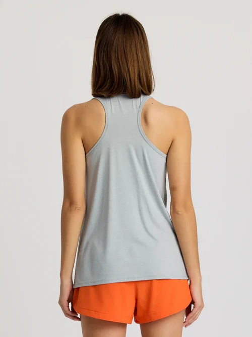 Free Fly Women's Bamboo Motion Racerback Tank Heather Aspen Grey Back