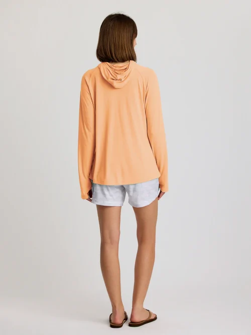 Free Fly Women's Bamboo Lightweight Hoodie II Tropic Orange Back