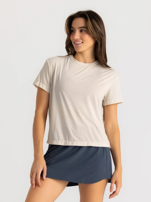 Free Fly Women's Elevate Lightweight Tee Heather Birch Front