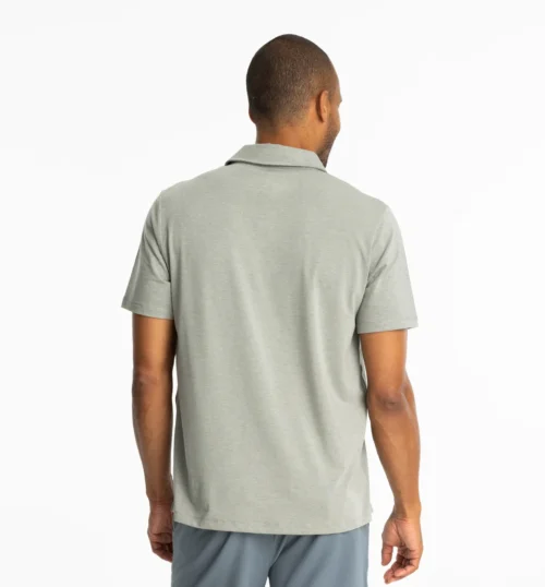Free Fly Men's Bamboo Flex Polo II Heather Agave Green Back