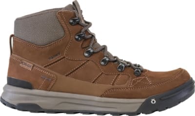 Oboz Mens Burke Mid Leather Waterproof Grizzly Outside