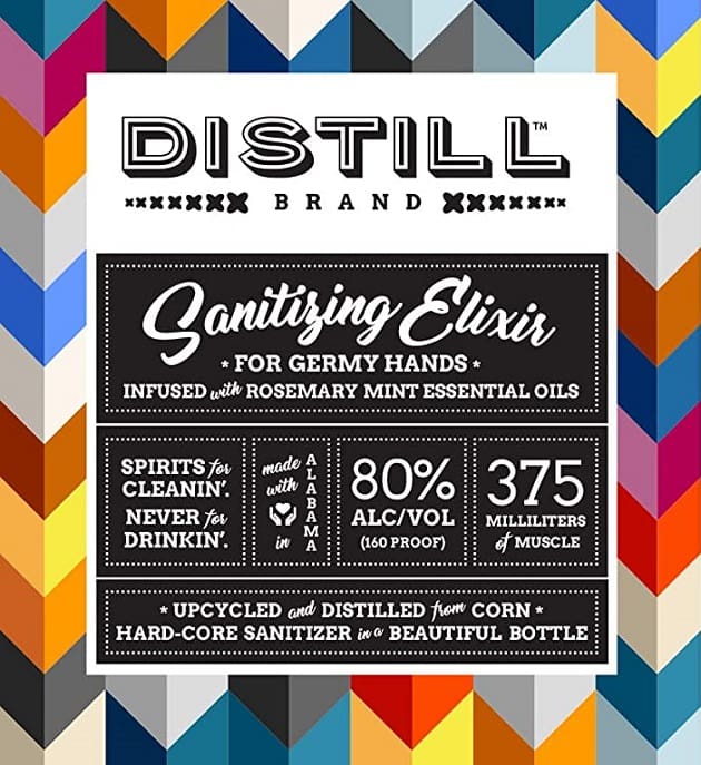 Distill Brand Sanitizing Elixir front label