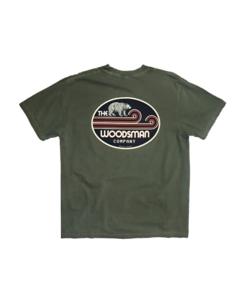 Men's Retro Bear Graphic Short Sleeve Tee in Moss